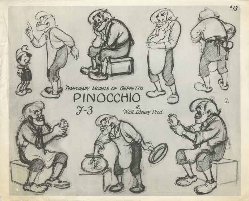 Pinocchio Original Stat Model Sheet: Geppetto