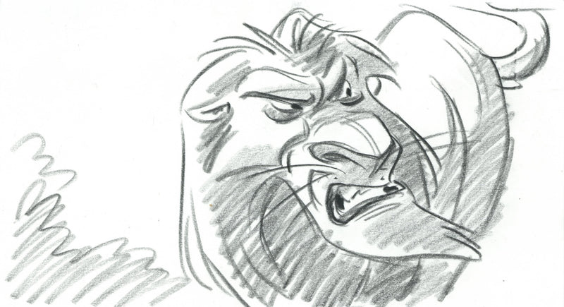 The Lion King Original Storyboard Drawing: Scar