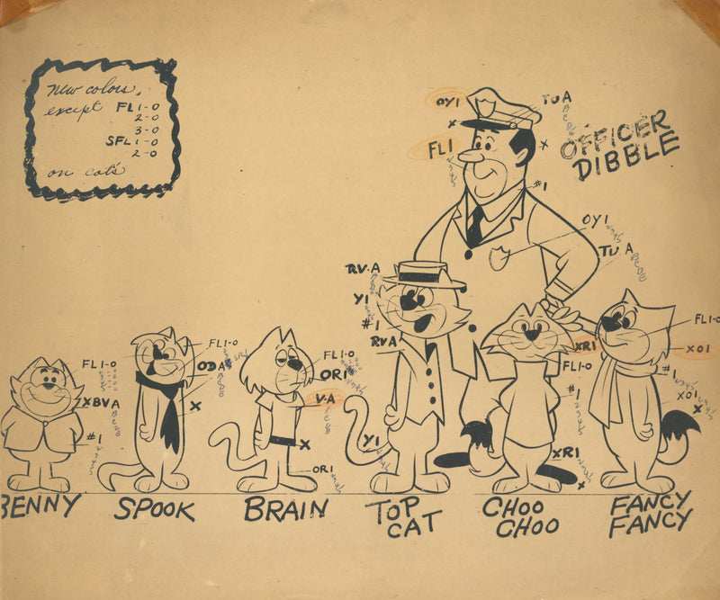 Top Cat Original Stat Model Sheet