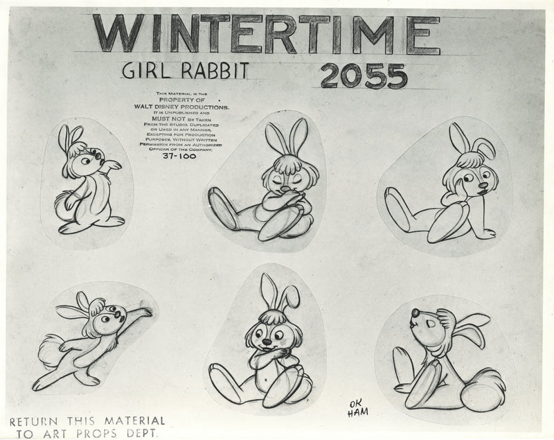 Once Upon A Wintertime Original Stat Model Sheet: Girl Rabbit