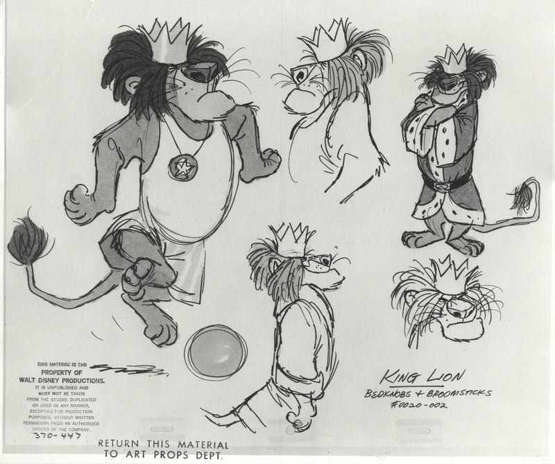 Bedknobs and Broomsticks Photostat Model Sheet: King Leonidas