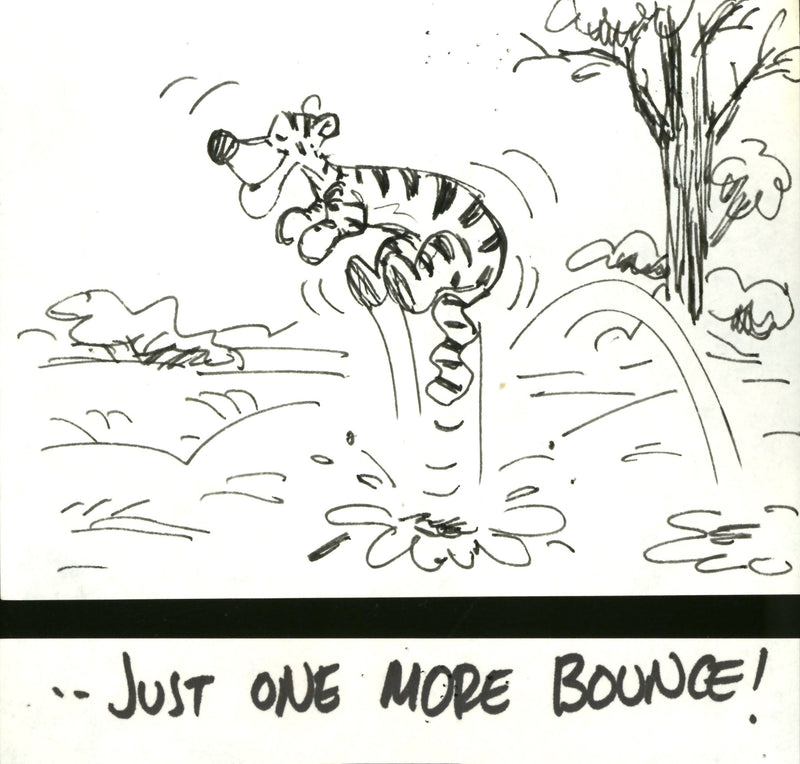 Winnie the Pooh and Tigger Too Original Storyboard Drawing with Dialogue Tag: Tigger (Framed)