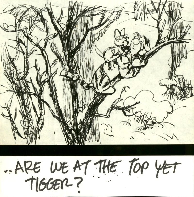 Winnie the Pooh and Tigger Too Original Storyboard Drawing with Dialogue Tag: Tigger, Roo (Framed)