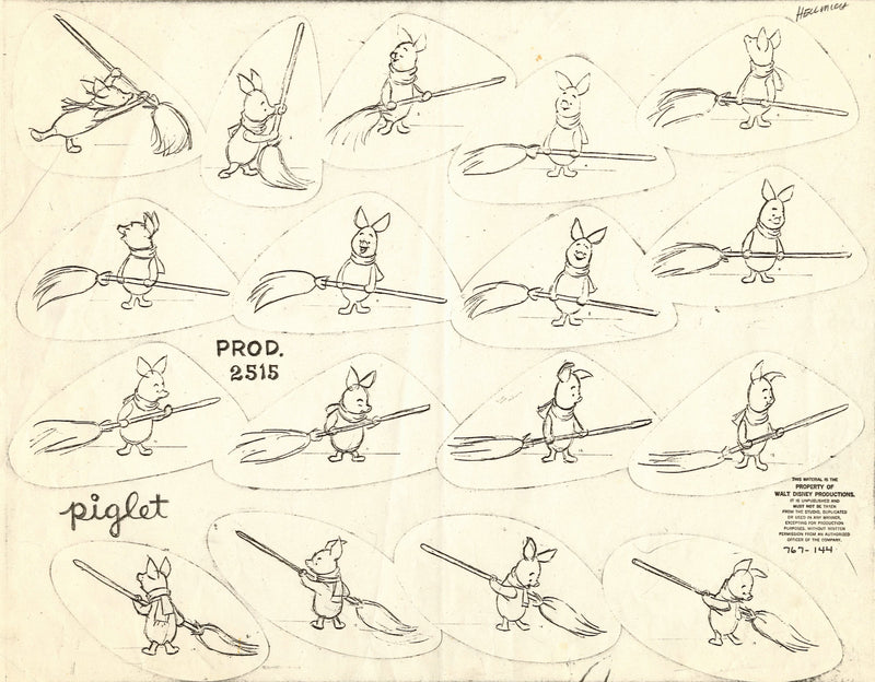 Winnie the Pooh and the Blustery Day Original Stat Model Sheet: Piglet