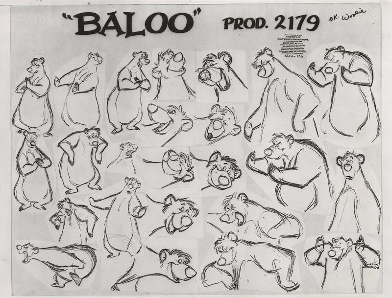 The Jungle Book Original Stat Model Sheet: Baloo