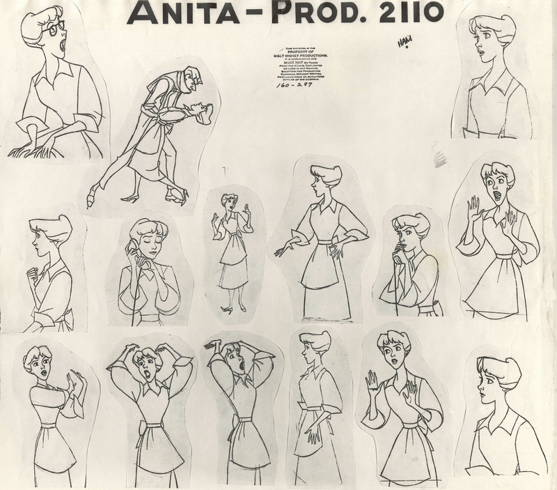 101 Dalmatians Original Stat Model Sheet: Anita