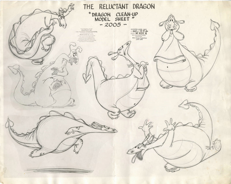 The Reluctant Dragon Stat Clean-Up Model Sheet: Dragon