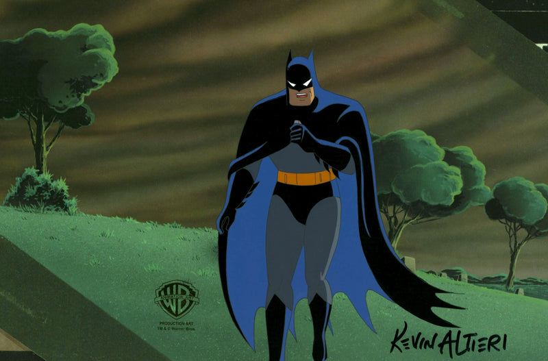 Batman: Mask of the Phantasm Original Production Cel with Matching Drawing Signed by Kevin Altieri: Batman