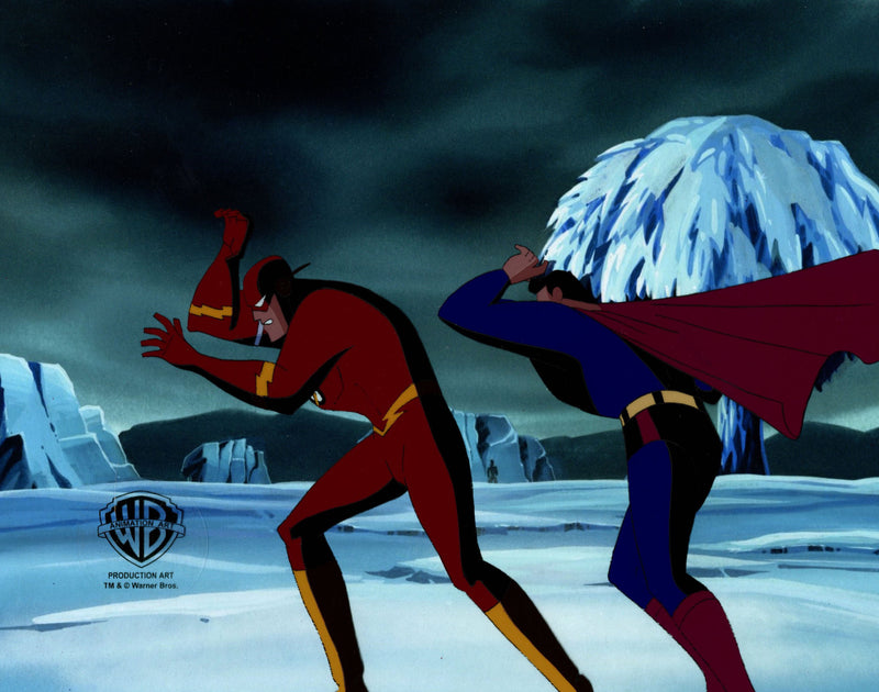 Superman the Animated Series Original Production Cel: Superman and The Flash