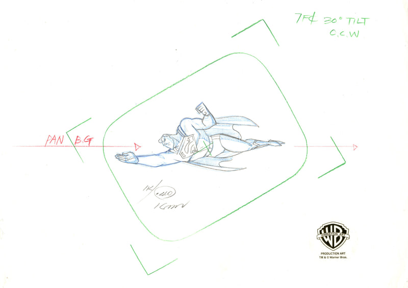 Superman The Animated Series Original Production Drawing: Superman