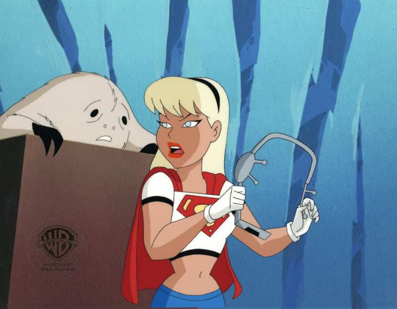 Superman The Animated Series Original Production Cel with Matching Drawing: Supergirl