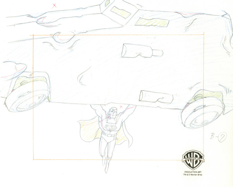 Superman The Animated Series Original Production Drawing: Superman