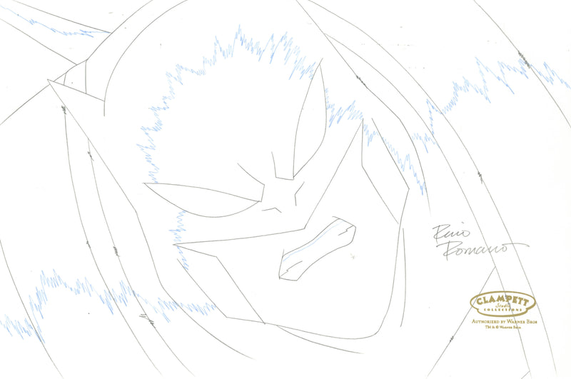 The Batman Original Production Drawing Signed by Rino Romano: Batman