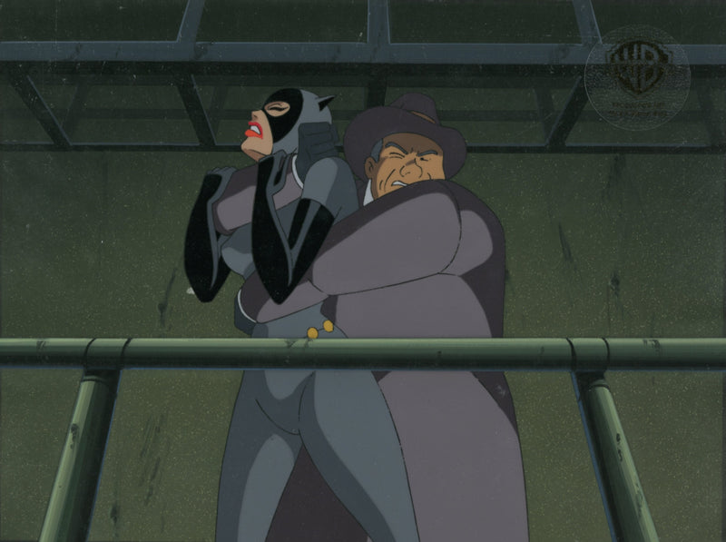 Batman The Animated Series Original Production Cel on Original Background: Catwoman