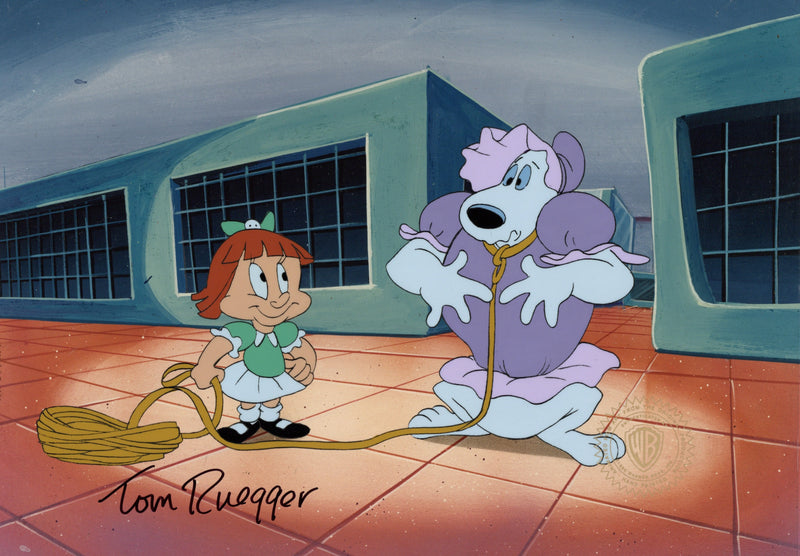 Tiny Toons Original Production Cel Signed by Tom Ruegger: Elmyra, Arnold