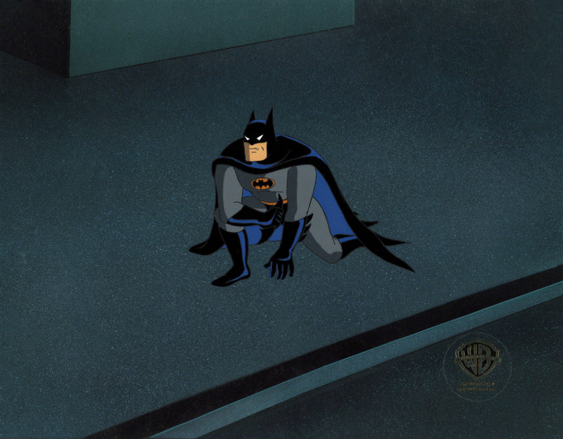 Batman The Animated Series Original Production Cel on Original Background: Batman