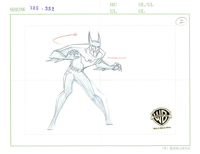Batman Beyond Original Production Drawing: Batman