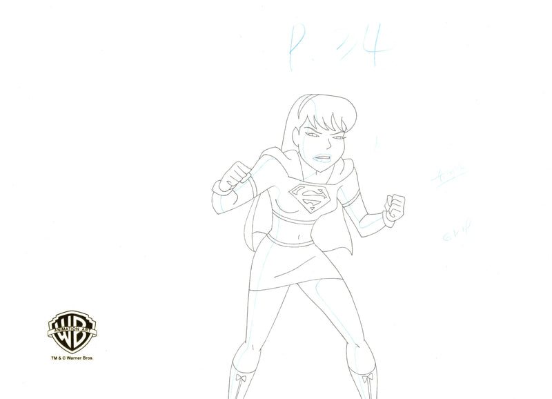 The New Batman Adventures Original Production Drawing: Supergirl