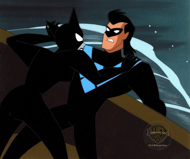 The New Batman Adventures Original Production Cel with Matching Drawing: Catwoman, Nightwing