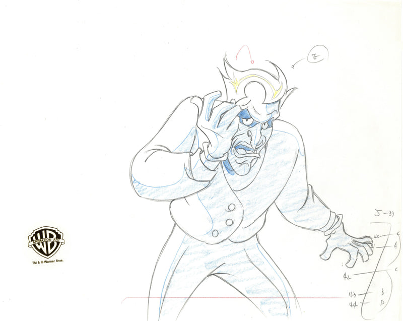 Batman The Animated Series Original Production Drawing: Joker