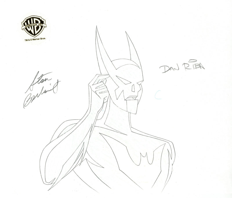 Batman Beyond Original Production Drawing Signed by Dan Riba and Stan Berkowitz: Batman