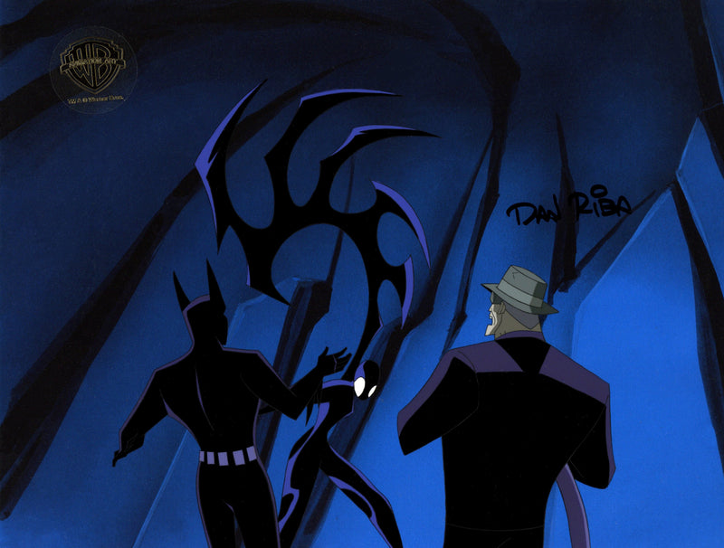 Batman Beyond Original Production Cel Signed by Dan Riba: Batman, Inque, Bruce Wayne