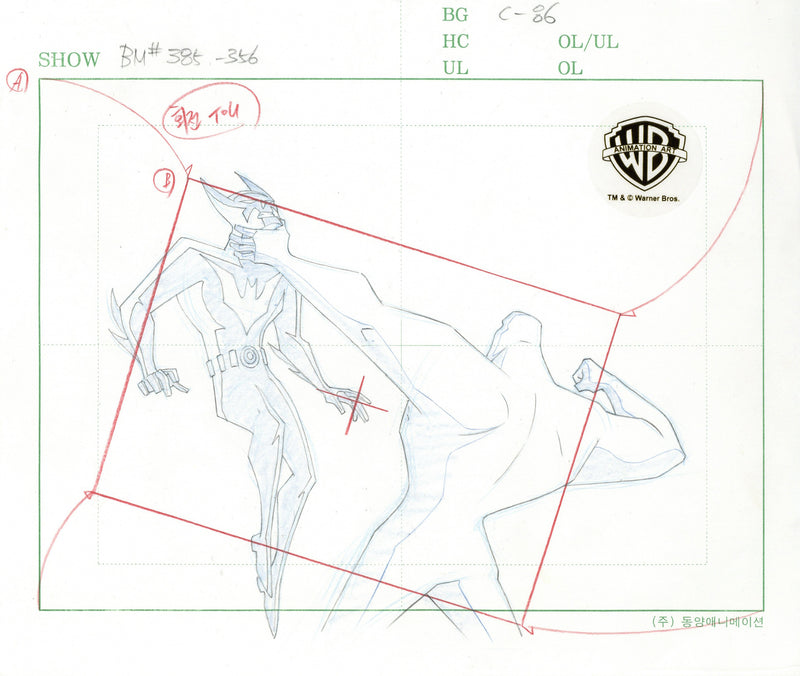 Batman Beyond Original Production Drawing: Batman, Ace
