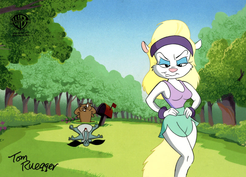 Animaniacs Original Production Cel Signed by Tom Ruegger: Minerva Mink