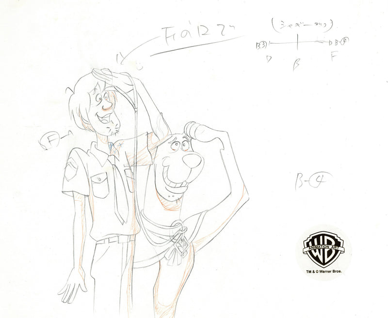 Scooby-Doo on Zombie Island Original Production Drawing: Shaggy, Scooby