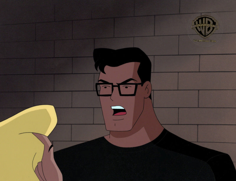Superman The Animated Series Original Production Cel on Original Background with Matching Drawings: Clark Kent