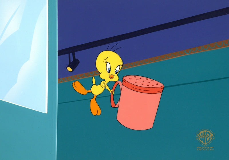 Looney Tunes Original Production Cel on Original Background: Tweety Bird
