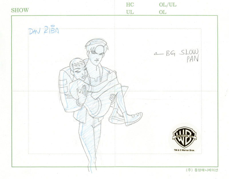 Batman Beyond Original Production Drawing Signed by Dan Riba: Terry, Max