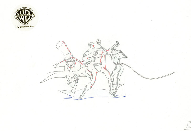 The Batman Original Production Drawing: Batman, Catwoman, Penguin