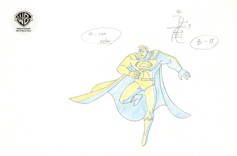 Justice League Unlimited Original Production Drawing: Superman