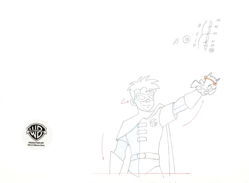 Static Shock Original Production Drawing: Robin