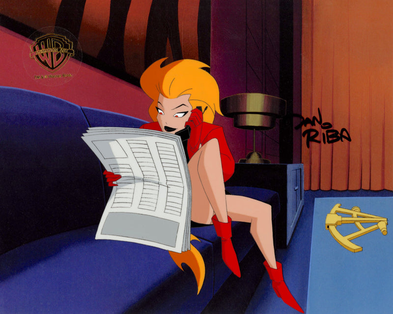 Superman The Animated Series Original Production Cel Signed by Dan Riba: Volcana