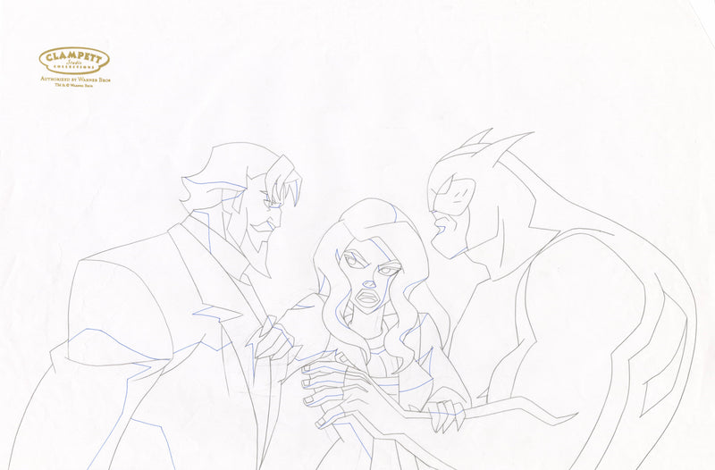 Justice League Unlimited Original Production Drawing (Oversize): Green Arrow, Black Canary, Wildcat