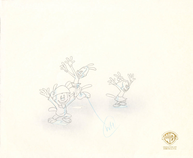 Animaniacs Original Production Drawing: Yakko, Wakko, Dot