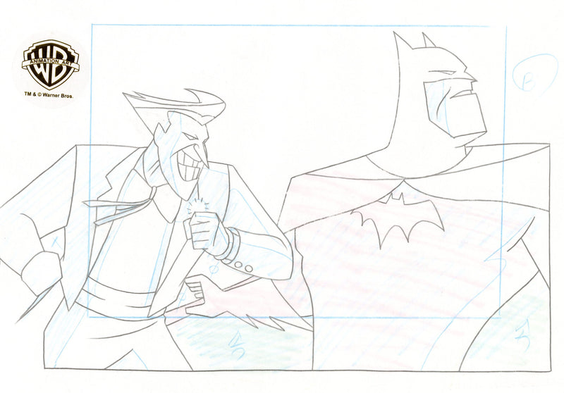 The New Batman Adventures Original Production Drawing: Batman, Joker