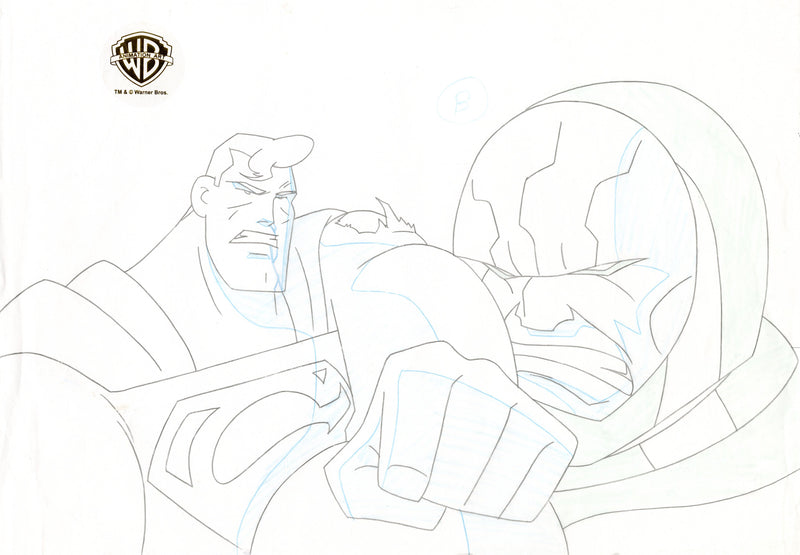 Superman The Animated Series Original Production Drawing: Superman, Darkseid