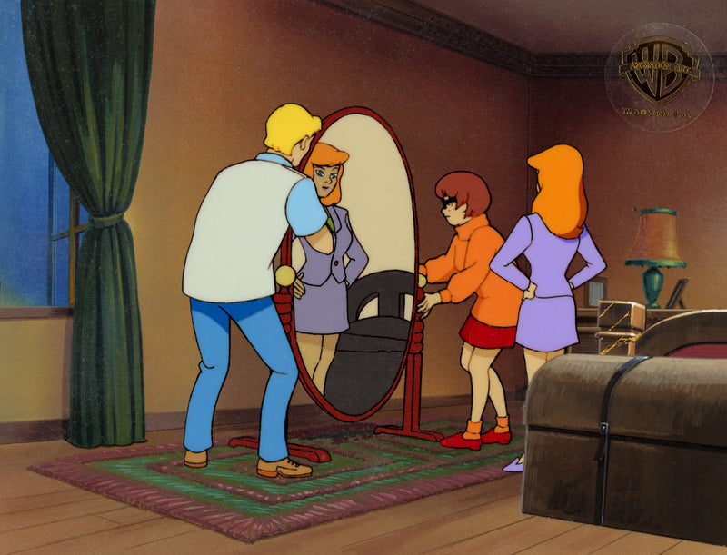 Scooby-Doo on Zombie Island Original Production Cel with Original Production Background: Fred, Daphne, Velma
