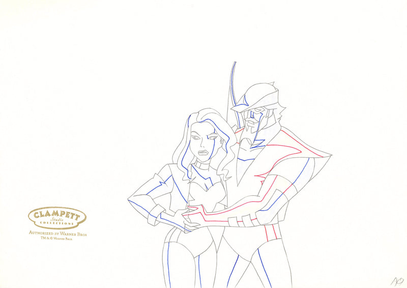Justice League Unlimited Original Production Drawing: Black Canary, Green Arrow
