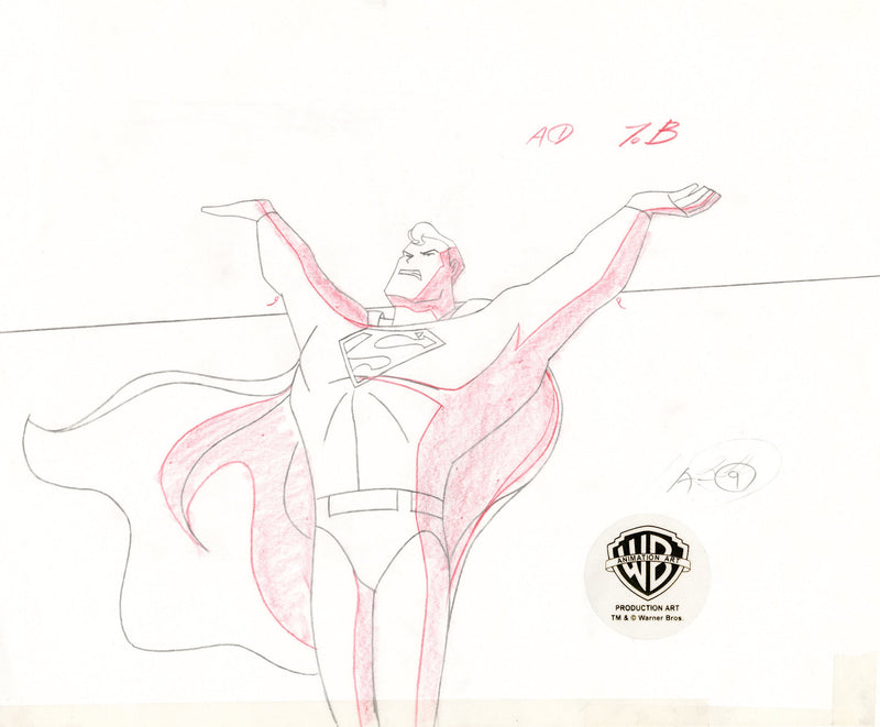 Superman The Animated Series Original Production Drawing: Superman