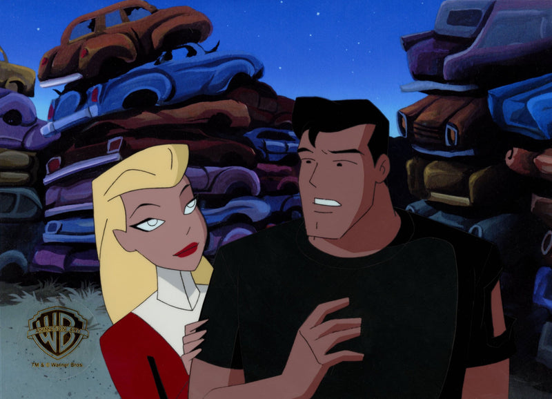 Superman The Animated Series Original Production Cel with Matching Drawing: Saturn Girl, Clark Kent