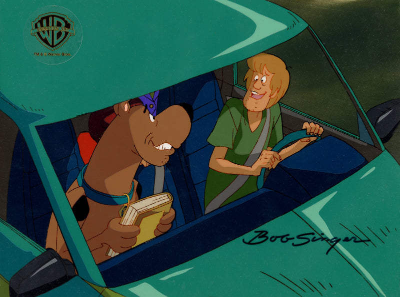 Scooby-Doo and the Witch's Ghost Original Production Cel on Original Background Signed by Bob Singer: Scooby-Doo, Shaggy