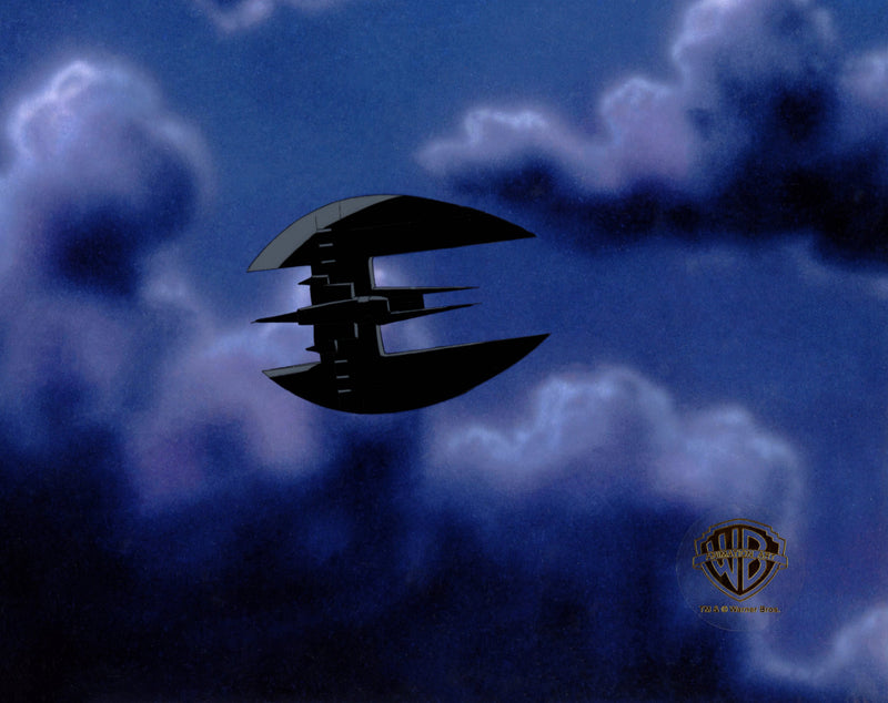 Batman The Animated Series Original Production Cel with Matching Drawing: Batplane
