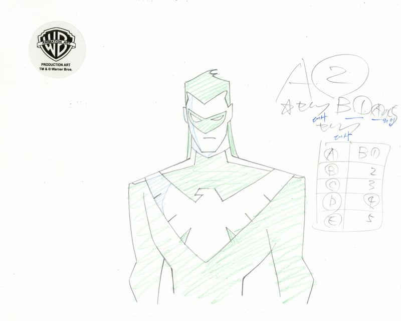 The New Batman Adventures Original Production Drawing: Nightwing