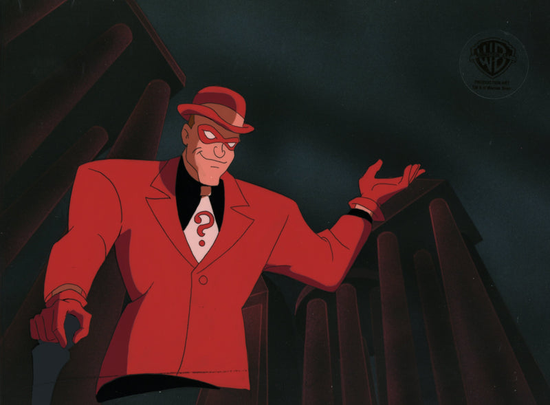 Batman The Animated Series Original Production Cel with Matching Drawing: Riddler