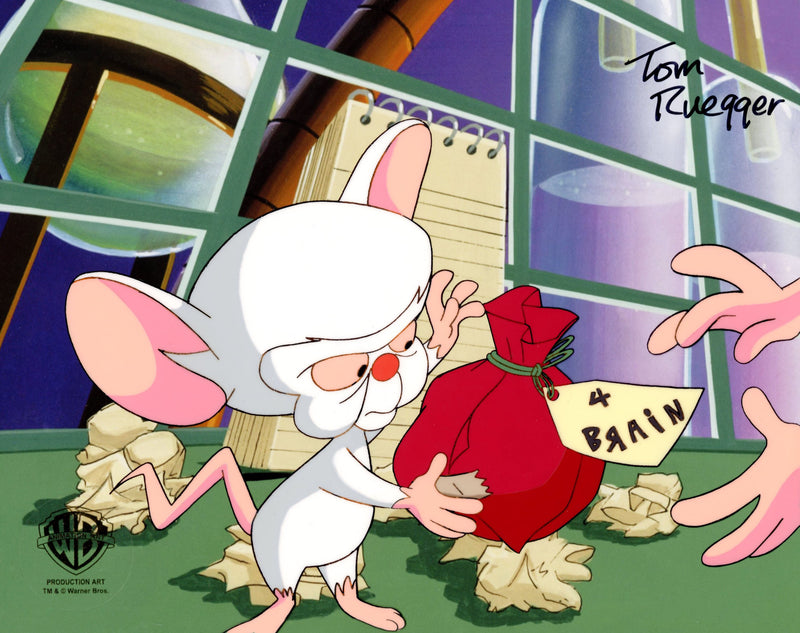 Pinky And The Brain Original Production Cel Signed by Tom Ruegger: Brain