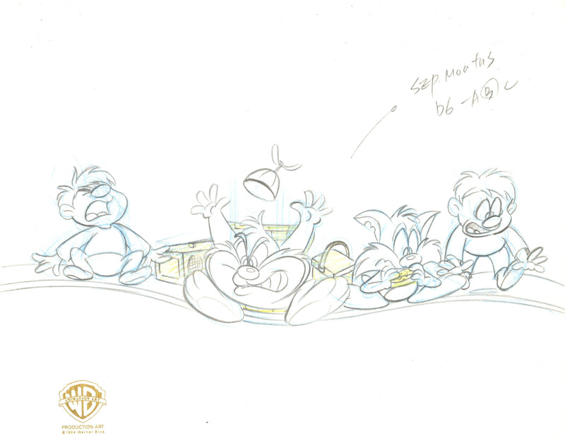 Tiny Toons Original Production Drawing: Dizzy Devil and Furrball